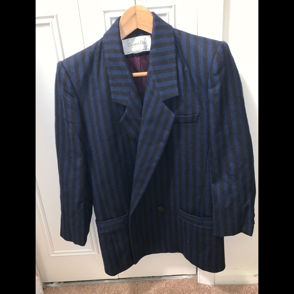 Vintage Christian Dior double breasted wool blazer
